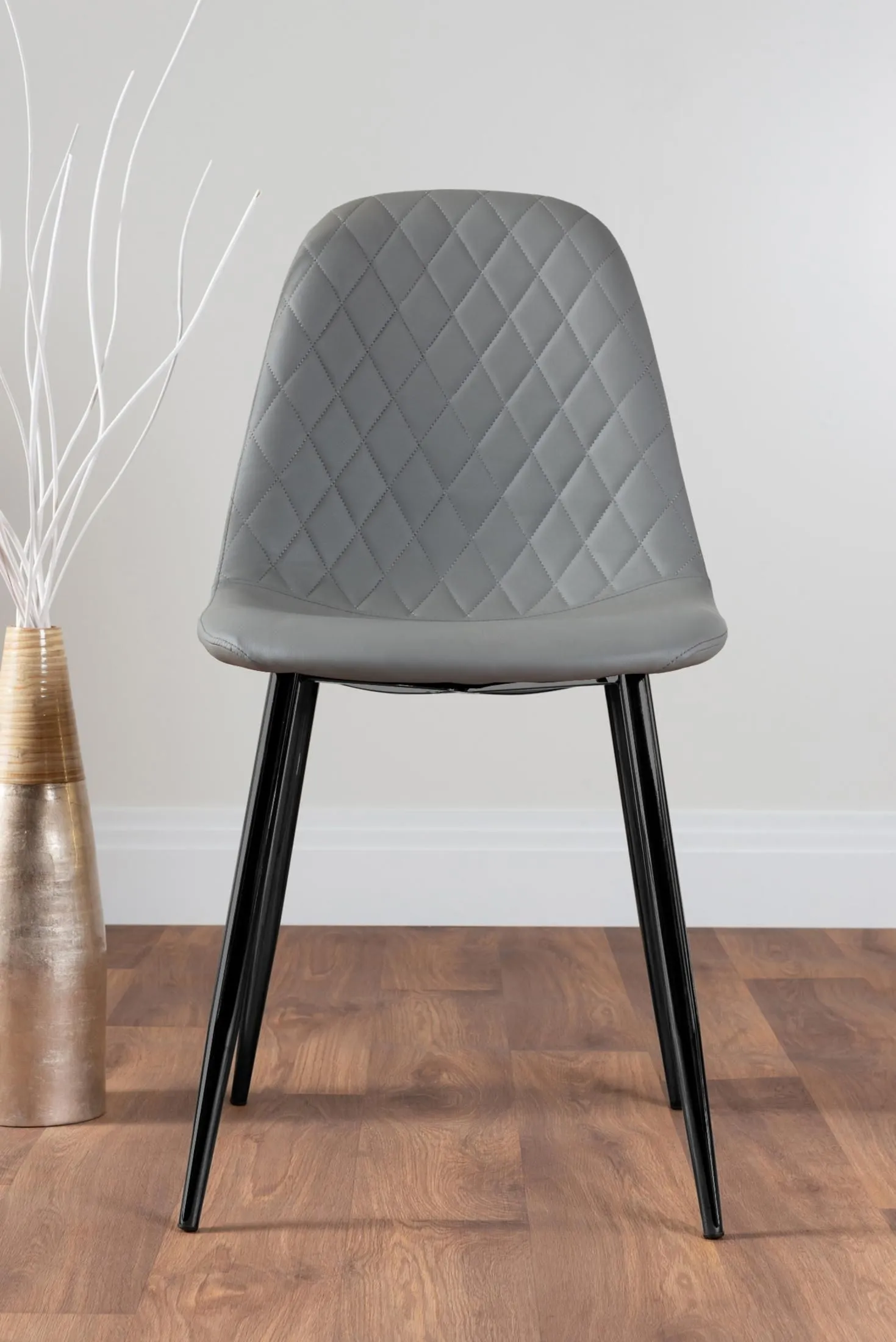 FurnitureboxUK Giovani 6-Seater Grey Glass Dining Table & 6 Corona Faux Leather Dining Chairs 6