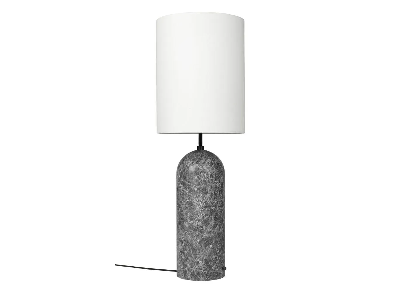 Gubi Fol19 Gravity Floor Lamp XL High Grey Marble Base White Shade 1