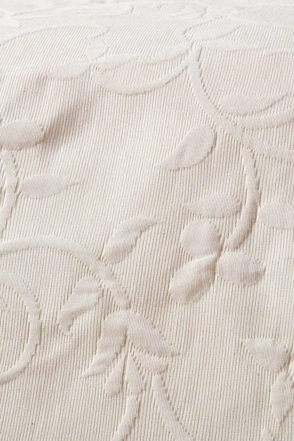 Homescapes Cotton Rich Floral Pattern Bedspread in Cream 3