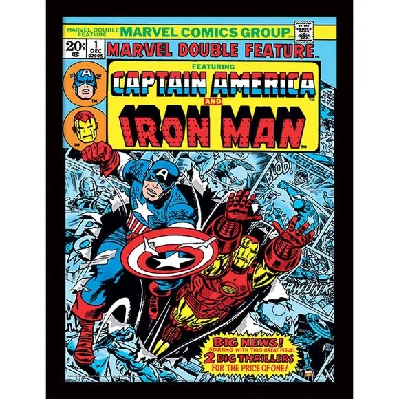 Marvel Comics Captain America And Iron Man Framed Print