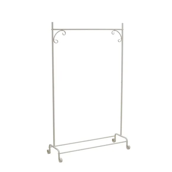 Metal Clothes Rail, Cream 2