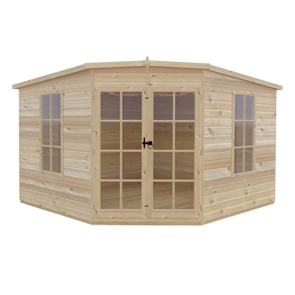 Shires Hampton High Spec Shiplap Summerhouse Garden Sun Room Approx 10x10 ft in Light Tan