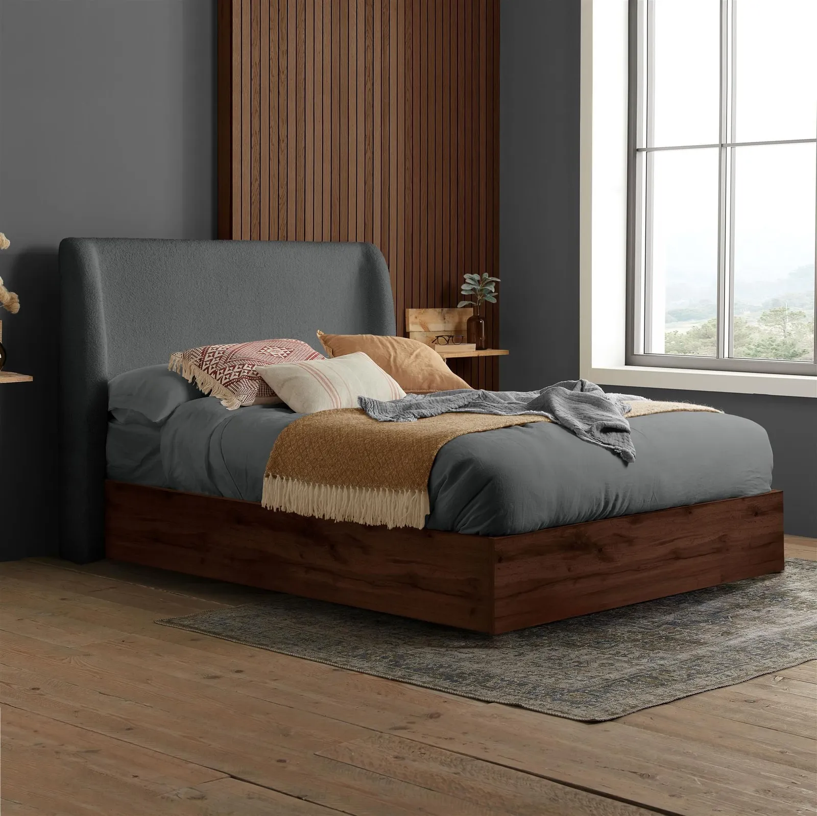 Birlea Ottoman Bed Frame Wooden Halfden in Grey 2