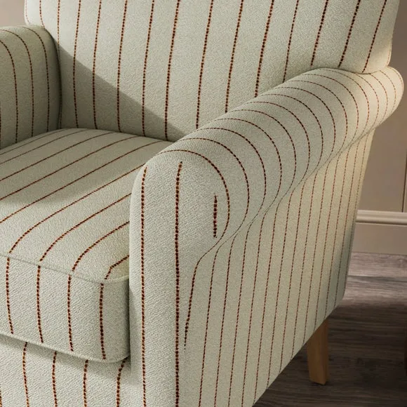 Enya Running Stitch Stripe Scroll Armchair 4