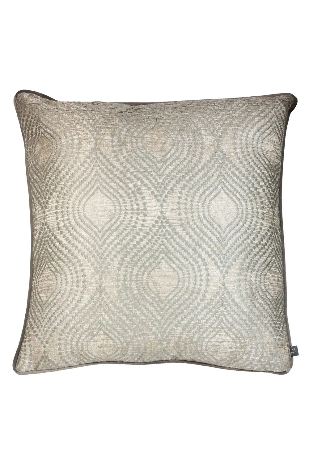 Prestigious Textiles Radiance Jacquard Piped Cushion in Grey