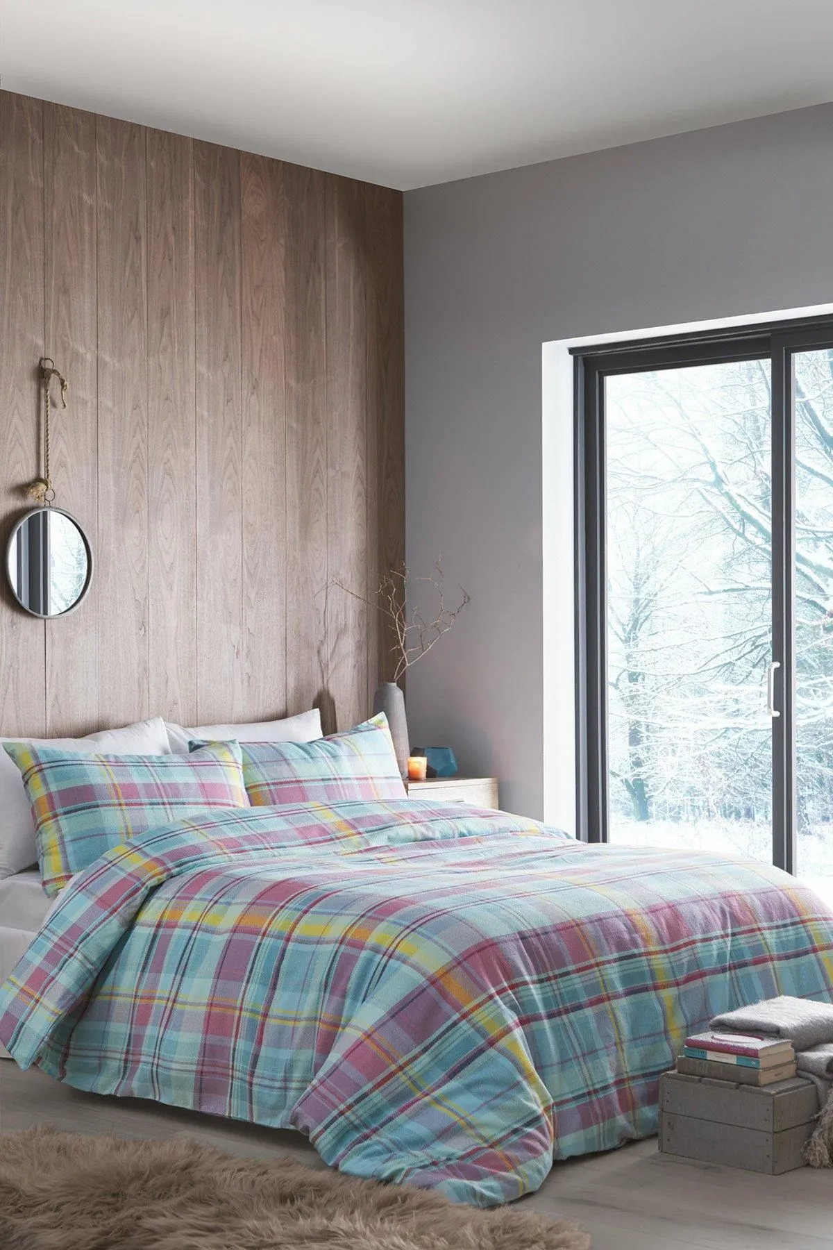 Appletree 'Applecross Check' 100% Brushed Heavyweight Cotton Duvet Cover Set