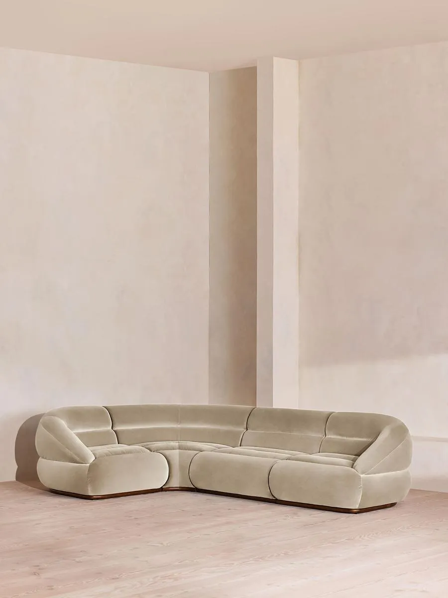 Edison Modular Sofa, L-Shape Sofa, Velvet, Oyster