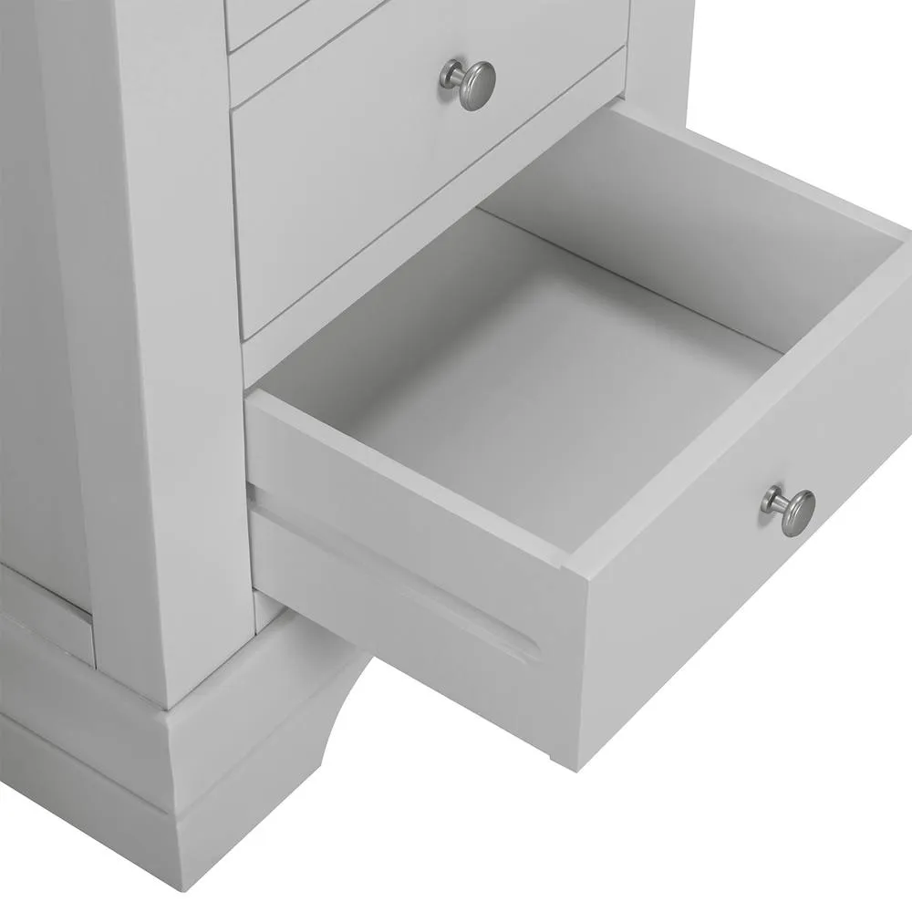 Seconique Bordeaux 3 Drawer Dressing Table Set in Light Grey 6