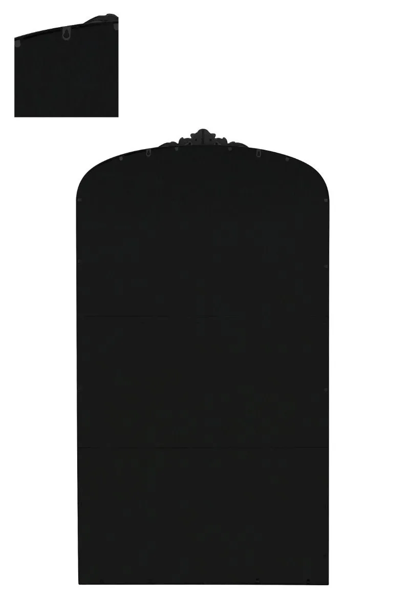 MirrorOutlet Black Metal Framed Arched Wall Mirror 68" X 38" (174CM X 96CM) 5