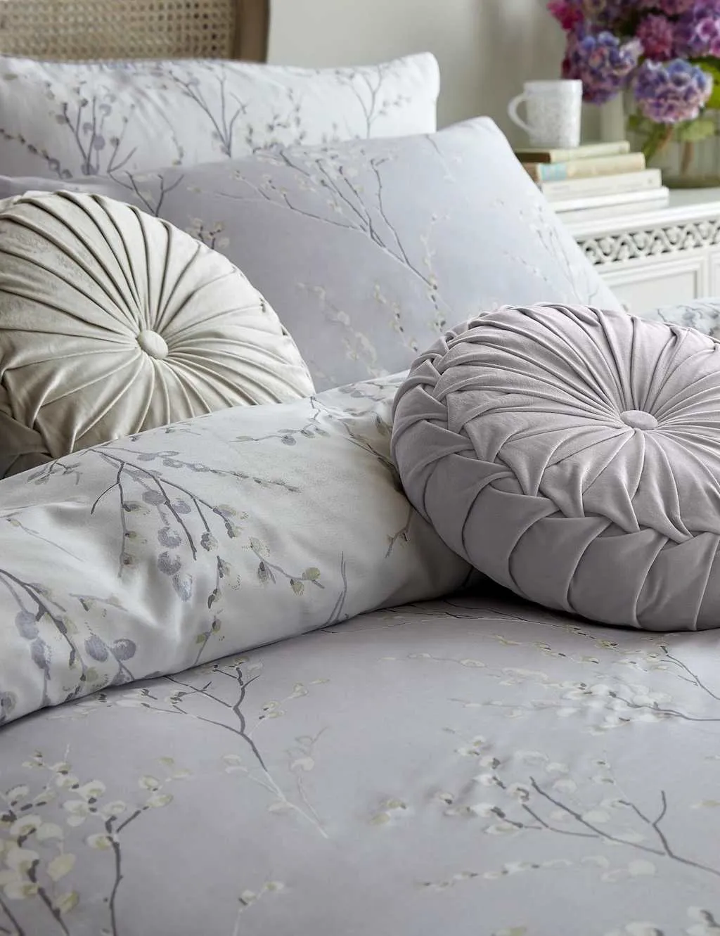Laura Ashley Pure Cotton Sateen Pussy Willow Bedding Set Light Purple