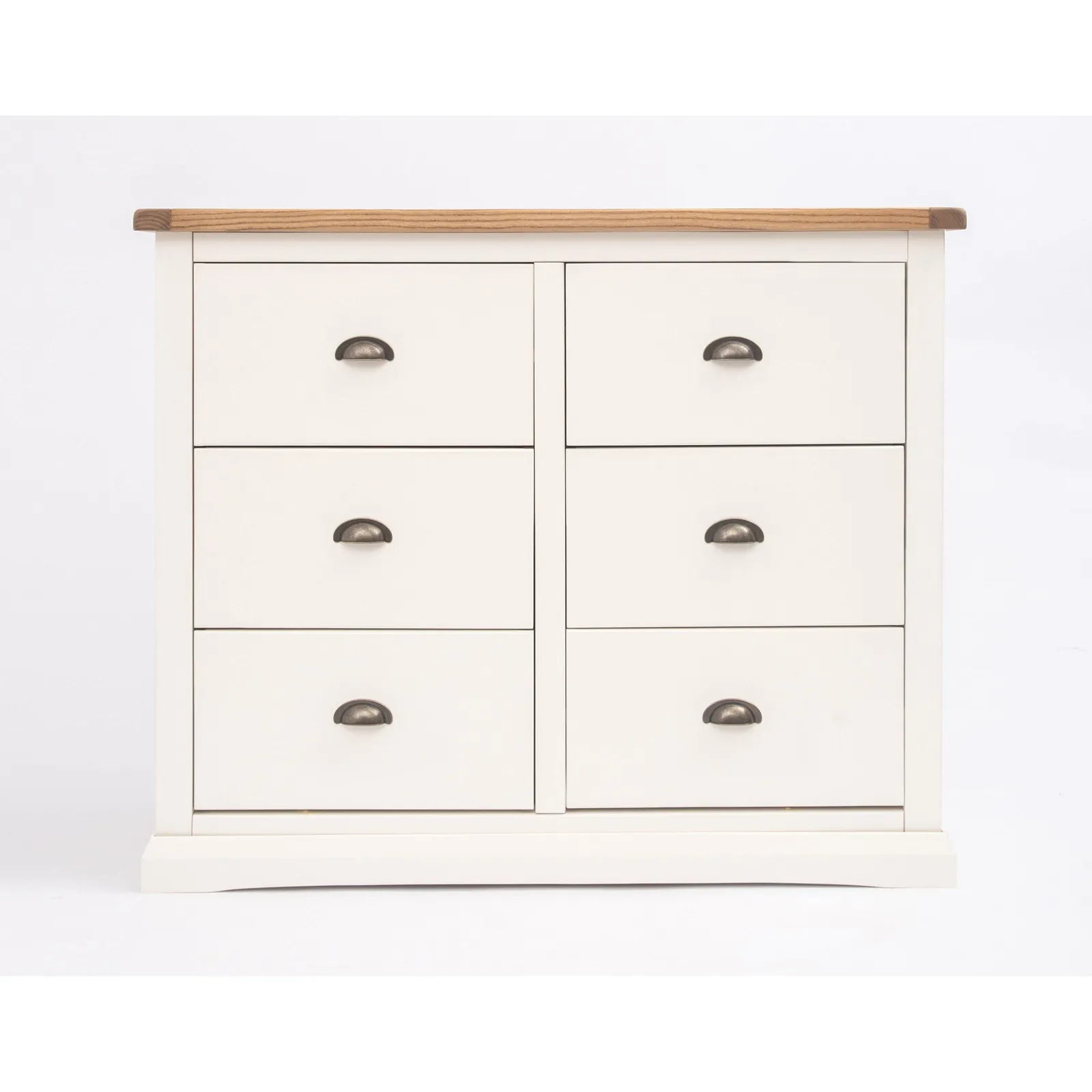 Cabinet Bits Cosenza 6 Drawer Chest of Drawers Brass Cup Handle in Off-White