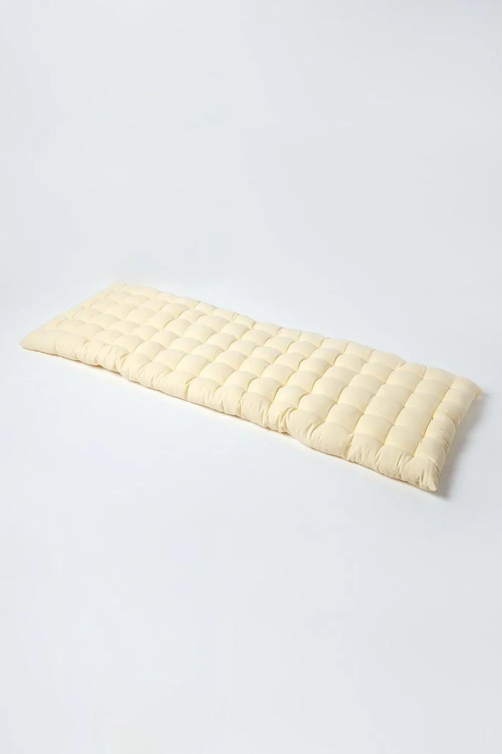 Homescapes Garden Bench Cushion Luxury 3 Seater Cotton Indoor Outdoor Pad, 143 x 48cm in Cream