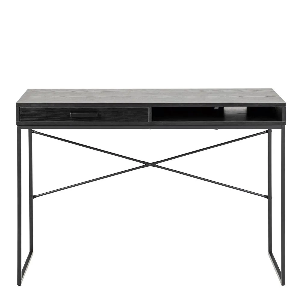 Furniture To Go Seaford 1 Drawer Office Desk in Ash Black 2