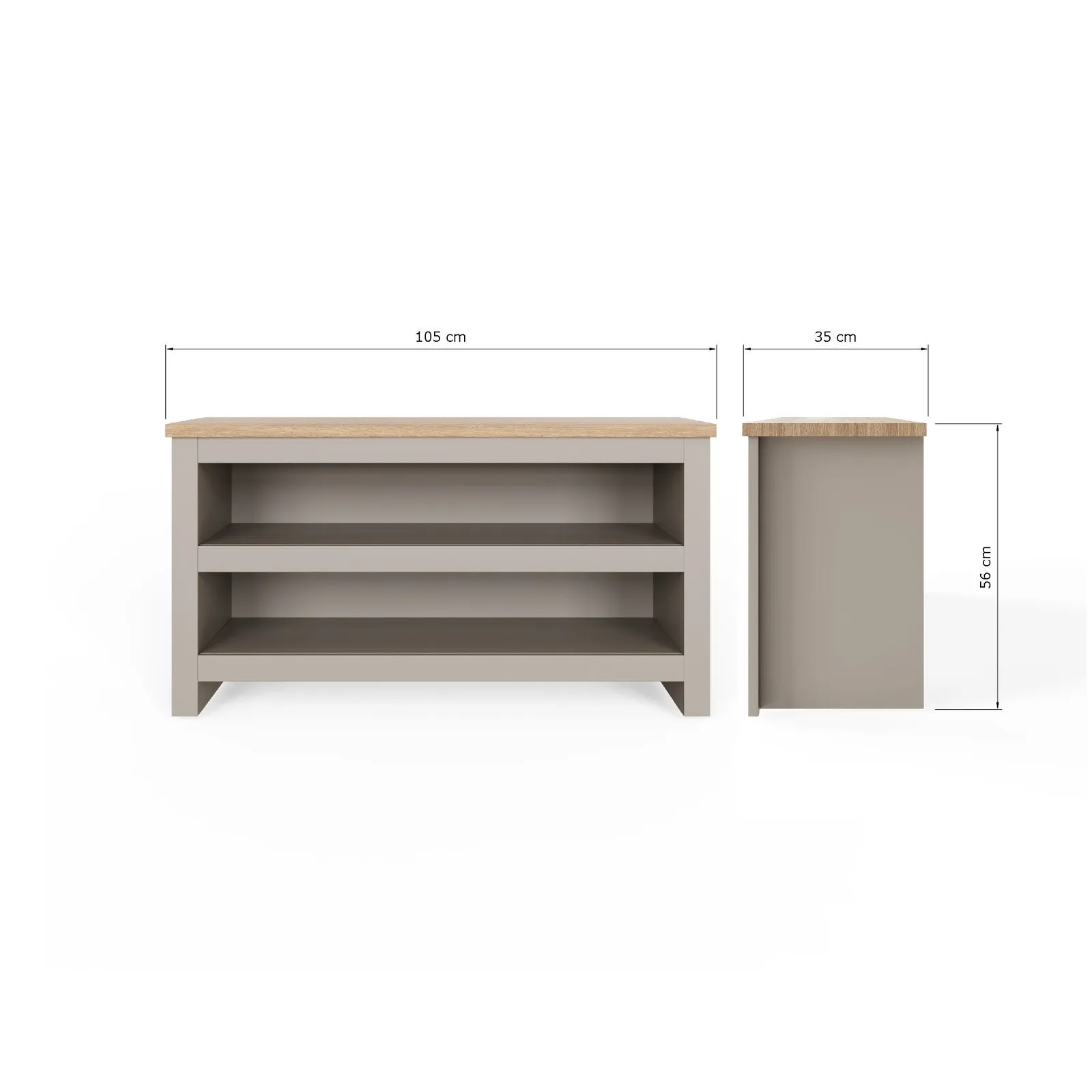 GFW Lancaster Simple Shoe Bench in Grey 6
