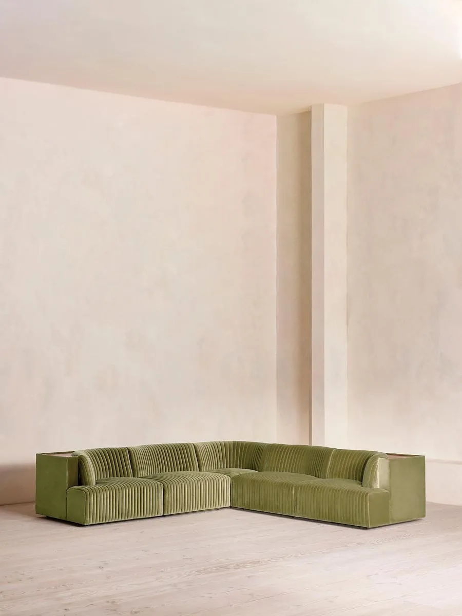 Hamish Modular Sofa, Corner Sofa, Velvet, Lichen