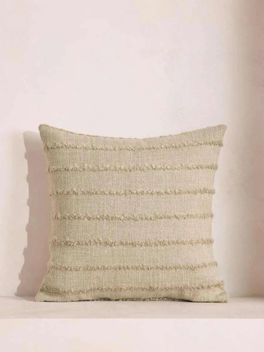 Victor Square Cushion, Natural Stripe