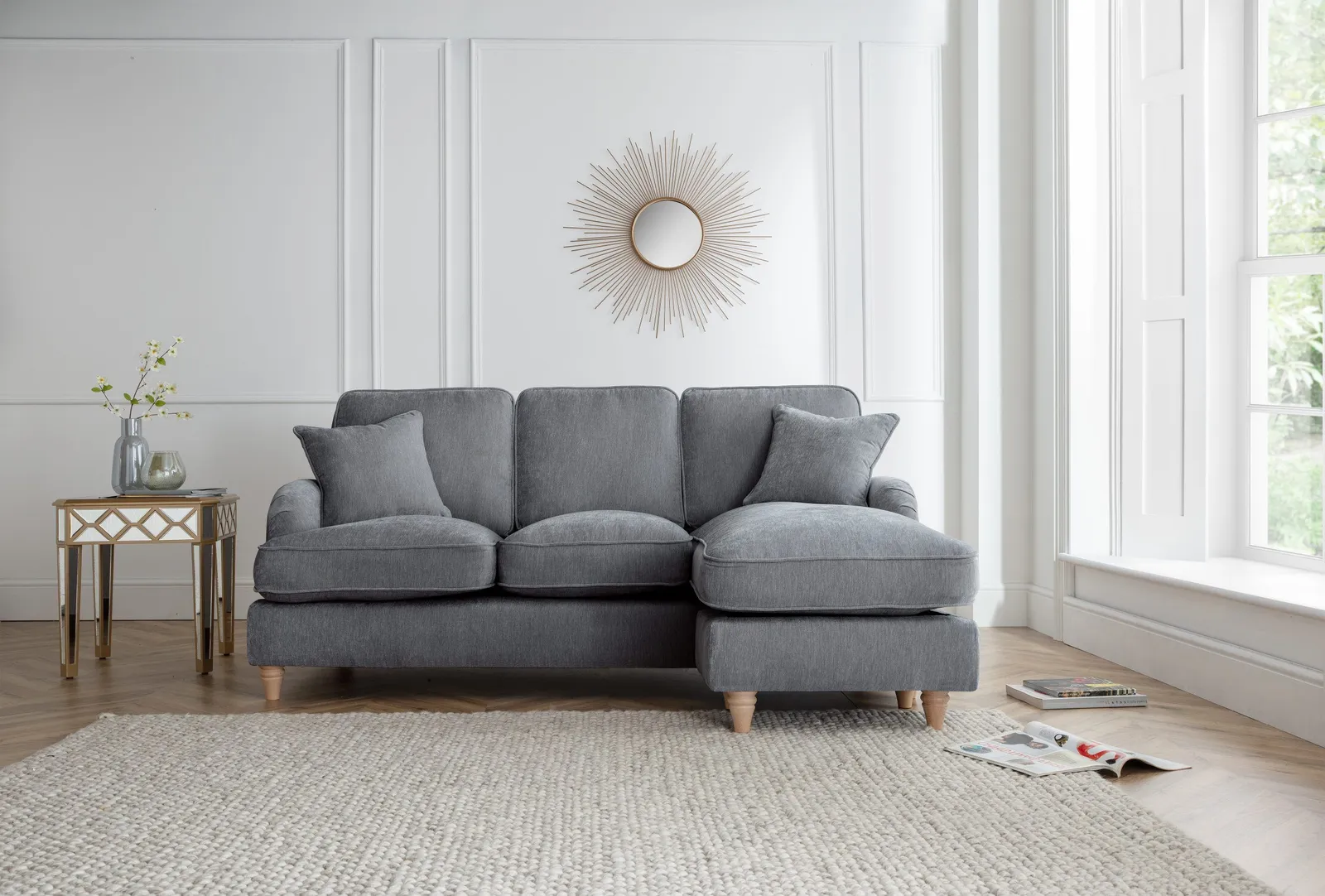 The Great Sofa Company Orla Right Hand Chaise Sofa Manhattan Charcoal 1