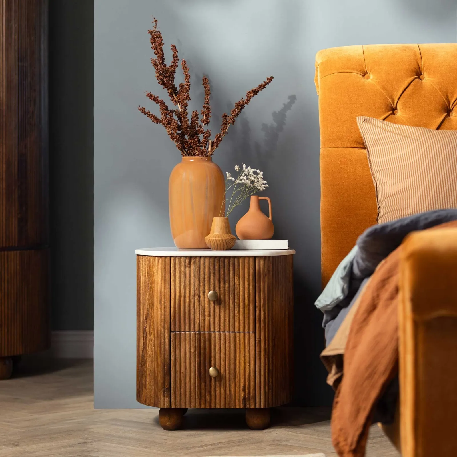 Tasso 2 Drawer Bedside Table, Wood | Barker & Stonehouse 2