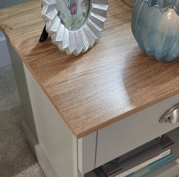 Kendal 1 Drawer Bedside Table, Grey 5
