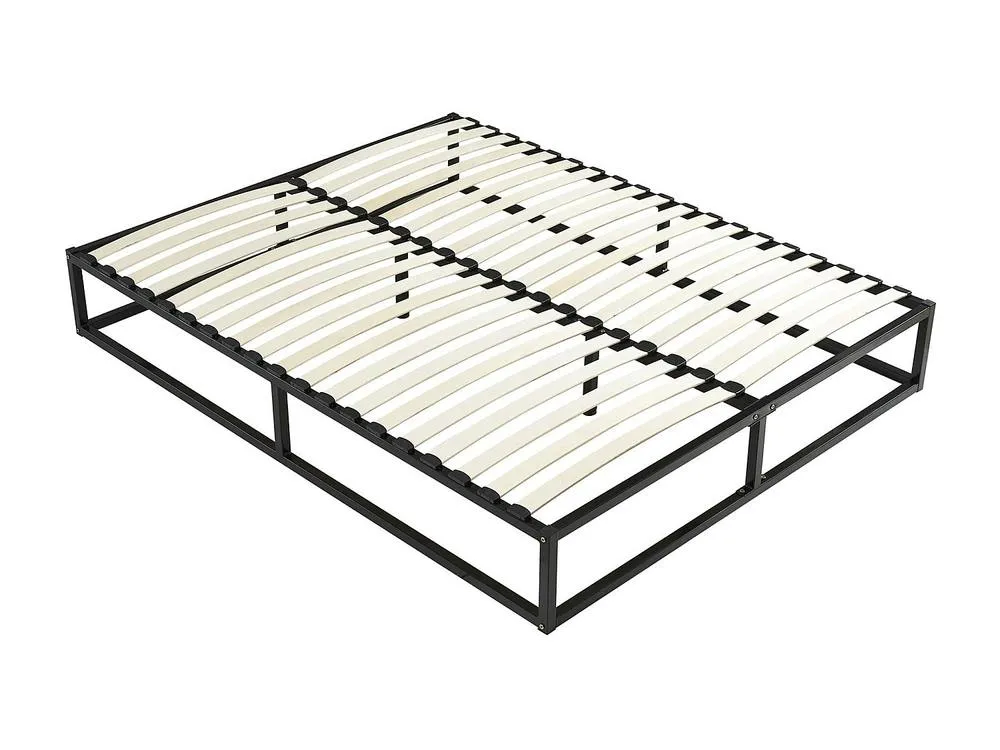 Vente-unique Metal Slatted Bed Frame - 140 X 190 Cm - 2 X 19 Slats - Black - RAMMUS 6