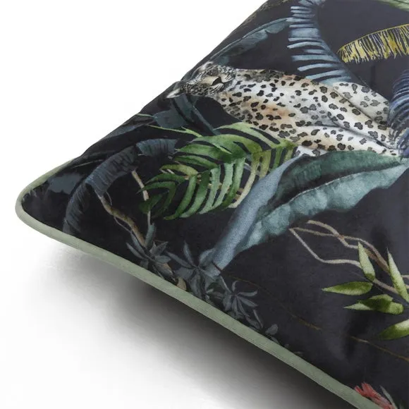 Jungle Leopard Cushion Petrol 5