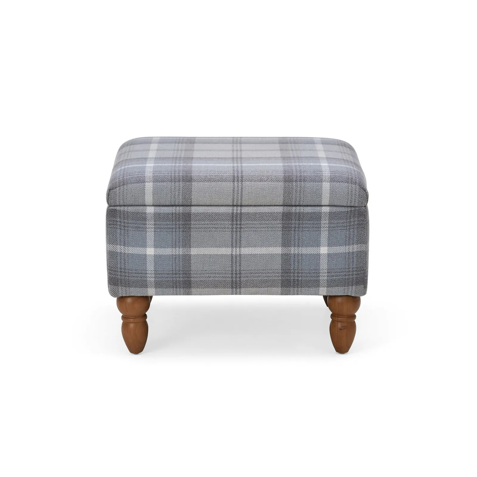Oswald Check Storage Footstool Grey