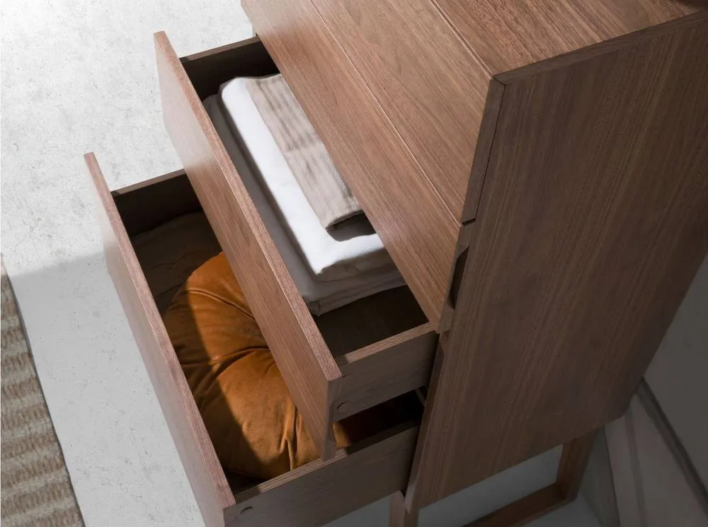 Angel Cerda Walnut 4-Drawer Chiffonier 59x45x120 cm in Brown 5