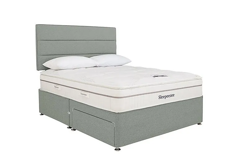 Calm 2200 Divan Set with Continental Drawers - Double - Tweed Mint