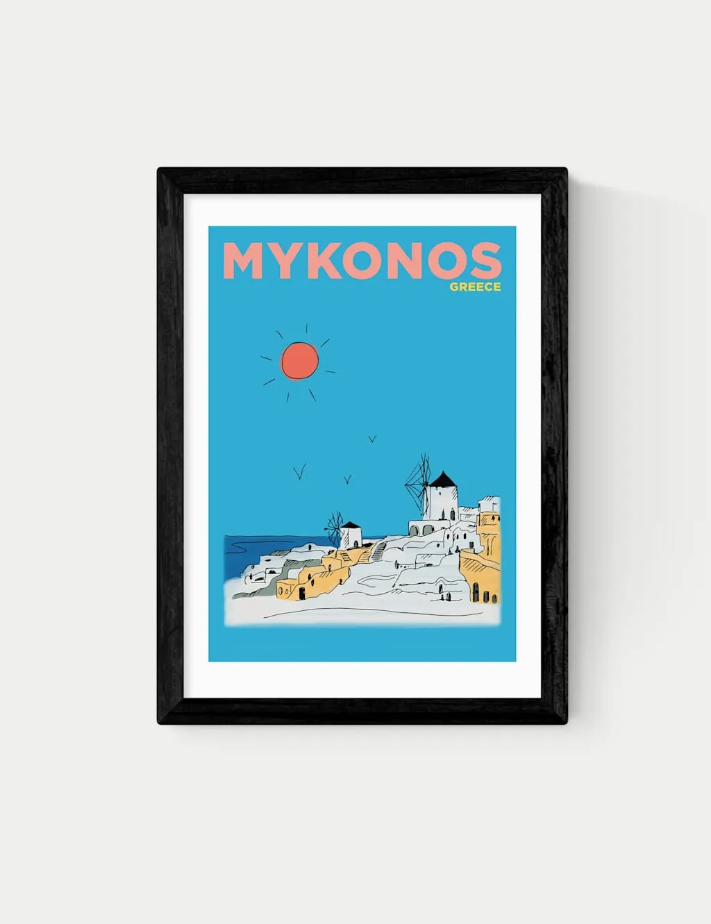 East End Prints Mykonos Greece Framed Art Black