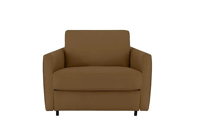 Alcova Leather Chair Sofa Bed with Slim Arms - Botero Cuoio