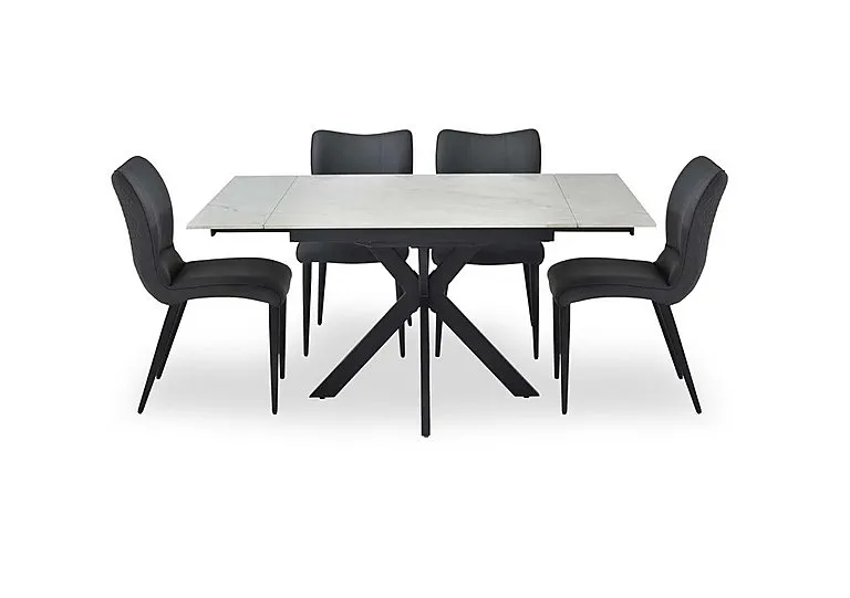 Clio Draw Leaf Extending Dining Table and 4 Chairs