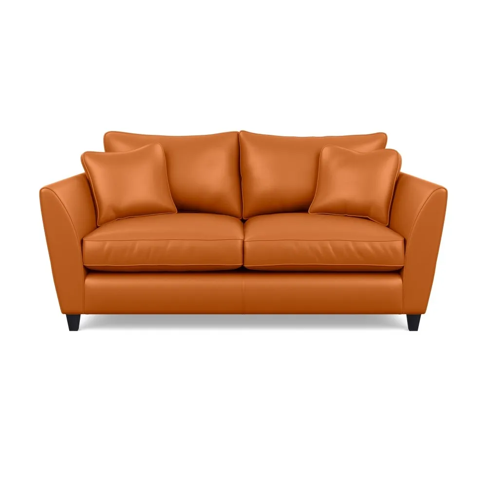 Heal's Torino 3 Seater Leather Sofa Leather Cognac Black Feet