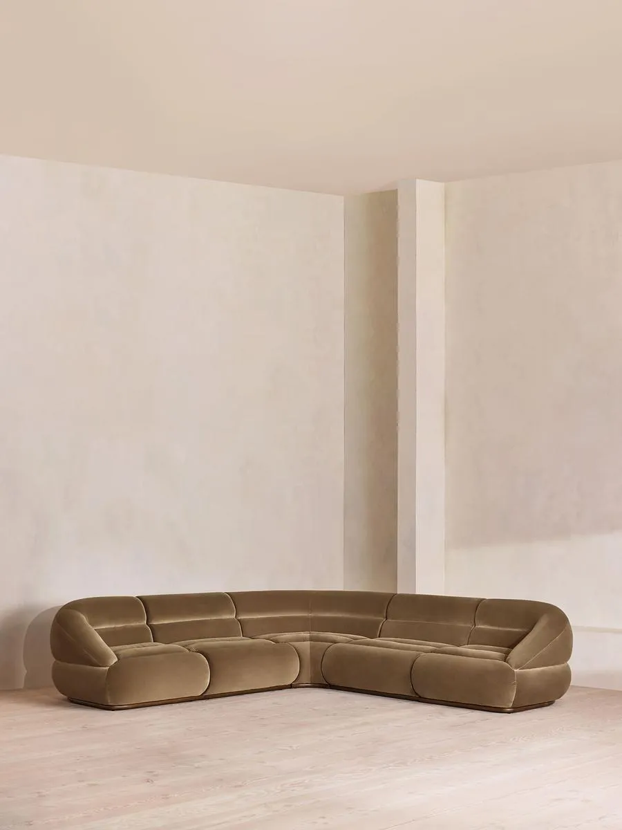 Edison Modular Sofa, Corner Sofa, Velvet, Truffle