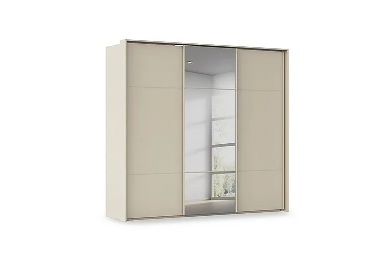 Haven 250cm 3 Door Slider Wardrobe with 2 Décor Doors and 1 Mirror Door