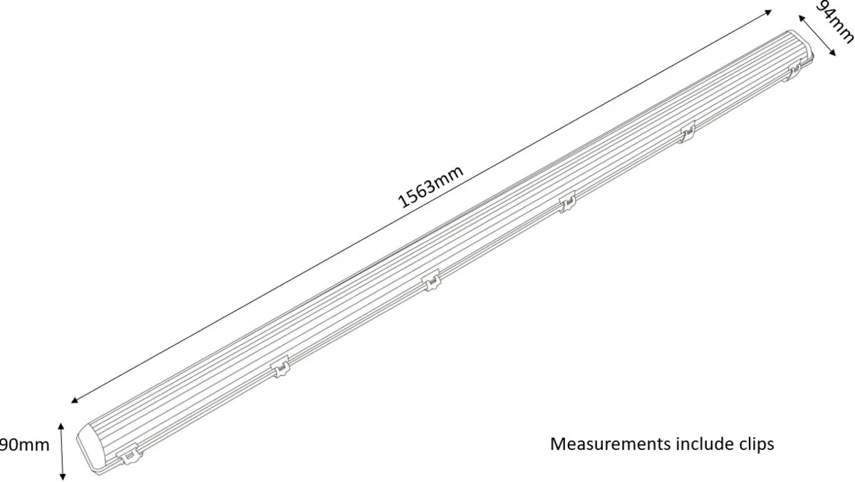 Netlighting 5ft Twin HF Non Corrosive Fluorescent Fitting 110V IP65 2x58W in Yellow 2
