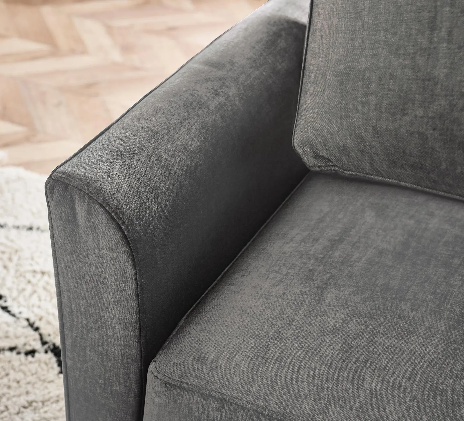 FurnitureboxUK Logan Fabric 3 Seater Sofa in Grey 5