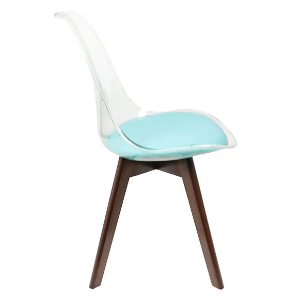 Fusion Living Soho Clear Plastic Dining Chair with Squared Legs 4