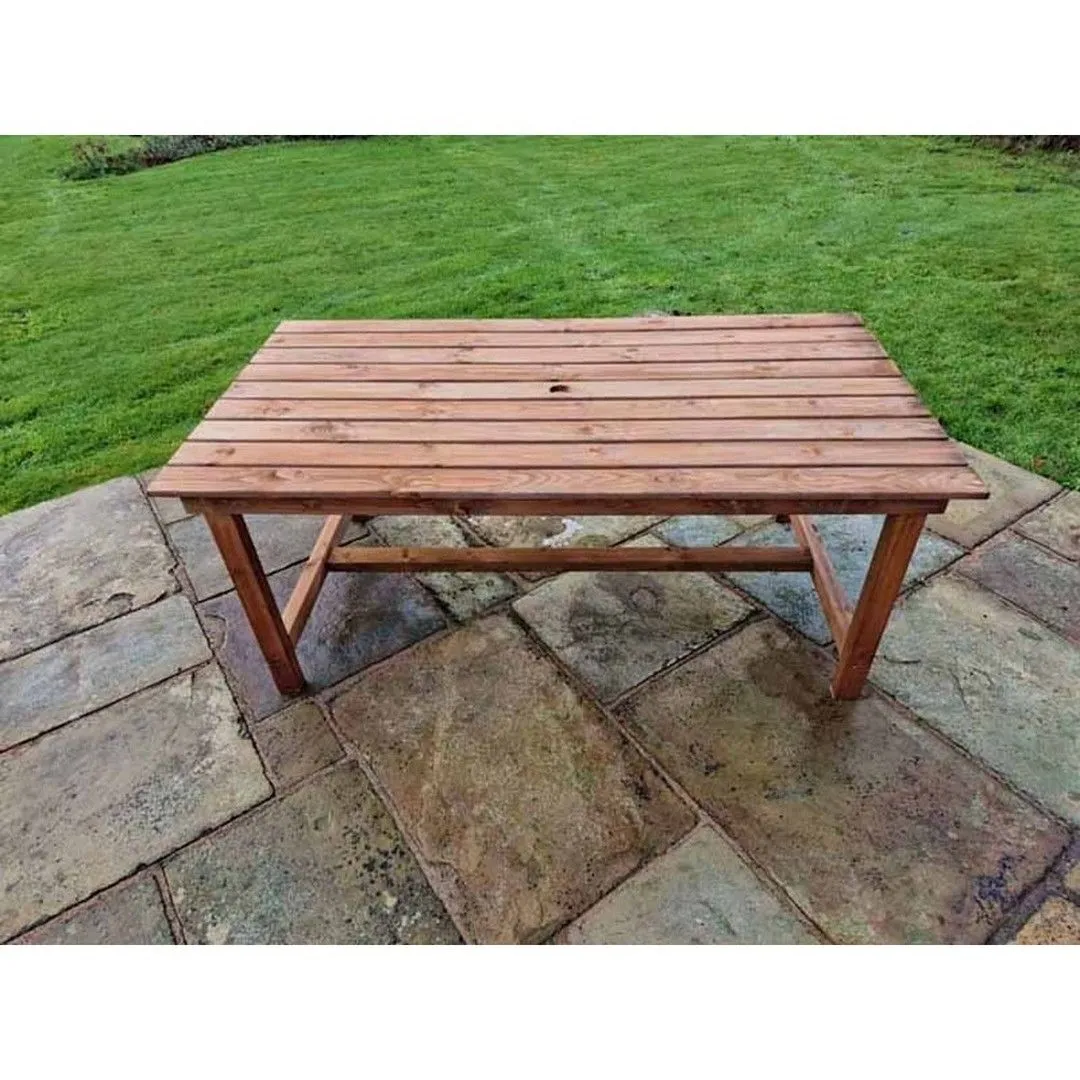 Churnet Valley Garden Furniture Ltd Valley Table - L92 x W180 x H75cm - Flat Pack - Min. Assembly Required in Brown 3