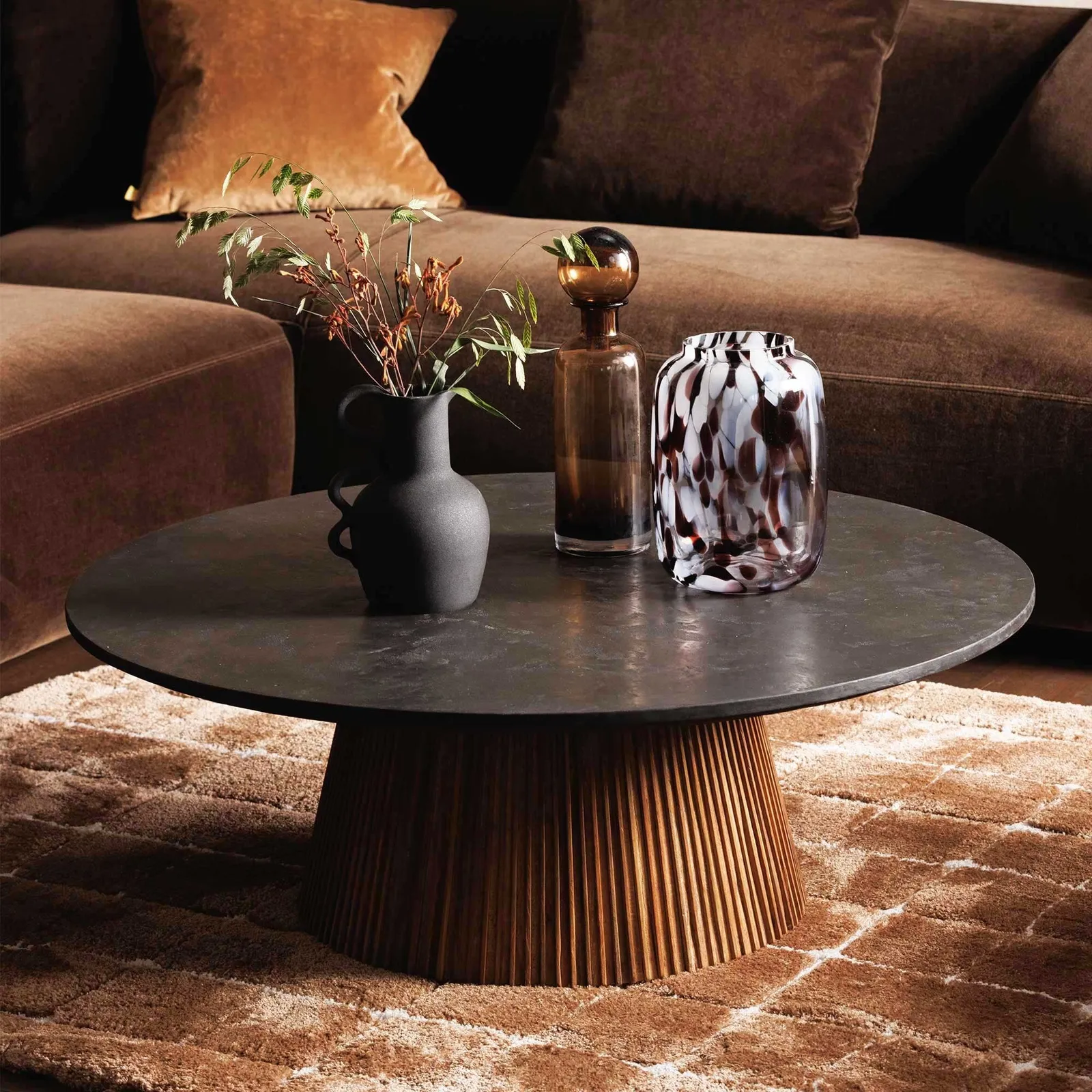 Trinidad Large Round Coffee Table, Round, Teak Wood | Barker & Stonehouse 5