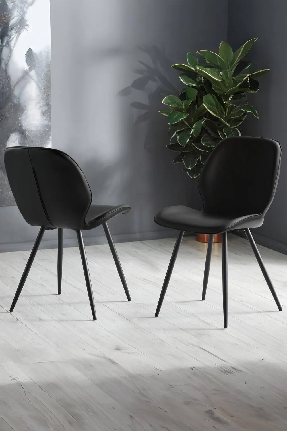 Julian Bowen Otto Upholstered Dining Chair (Set of 2) in Black