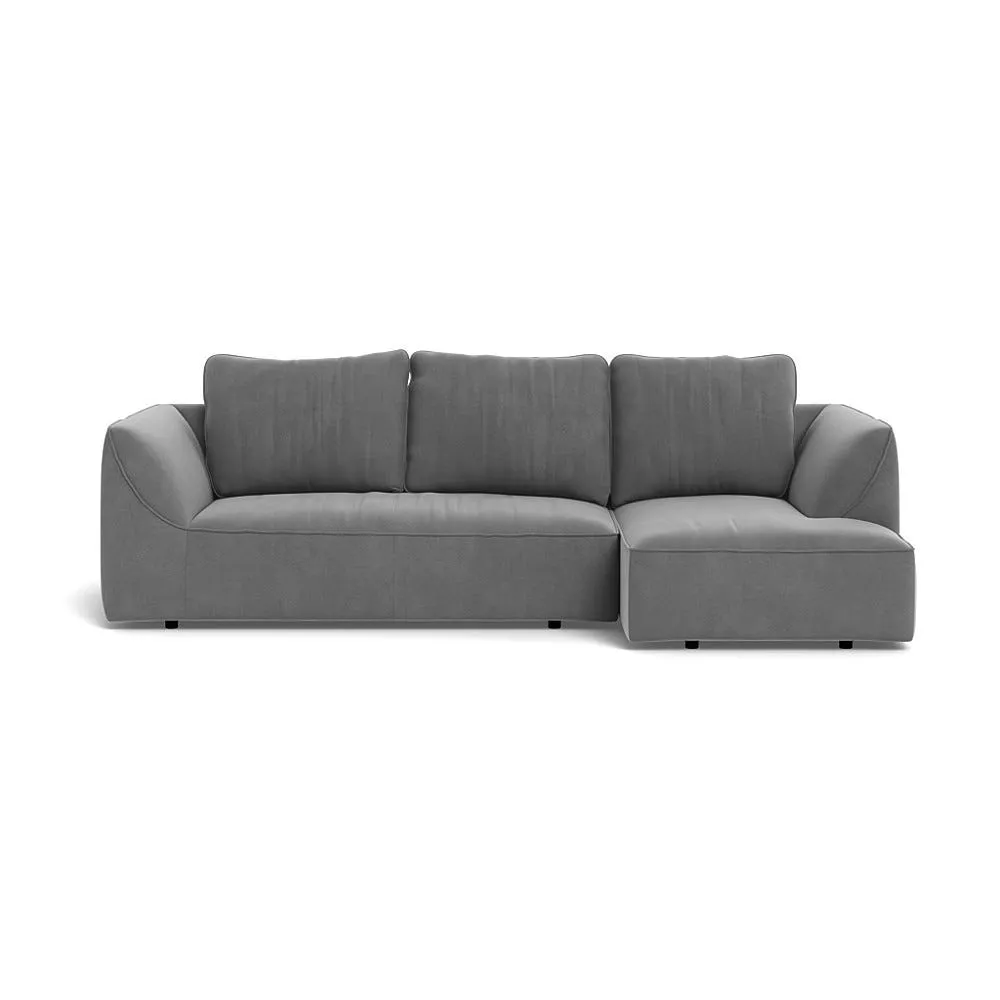 Heal's Morven Right Hand Facing Corner Chaise Sofa Smart Velvet Mercury 1