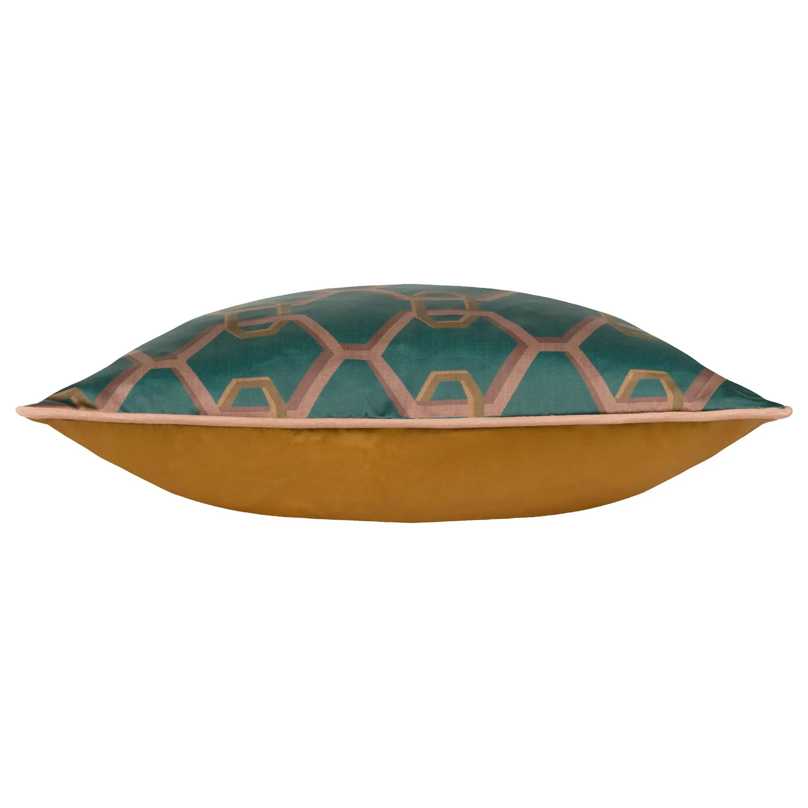 Paoletti Carnaby Chain Geometric Satin Cushion in Teal 4