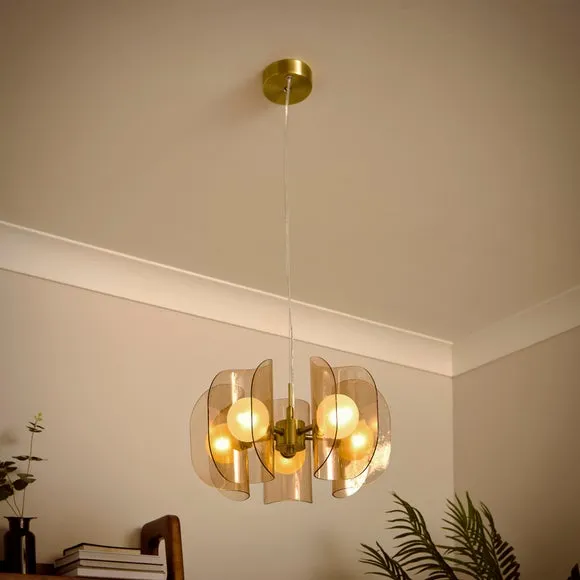 Curve 5 Light Adjustable Pendant Light 2