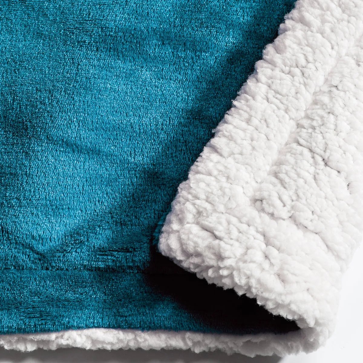 Sherpa Teal Throw Blue