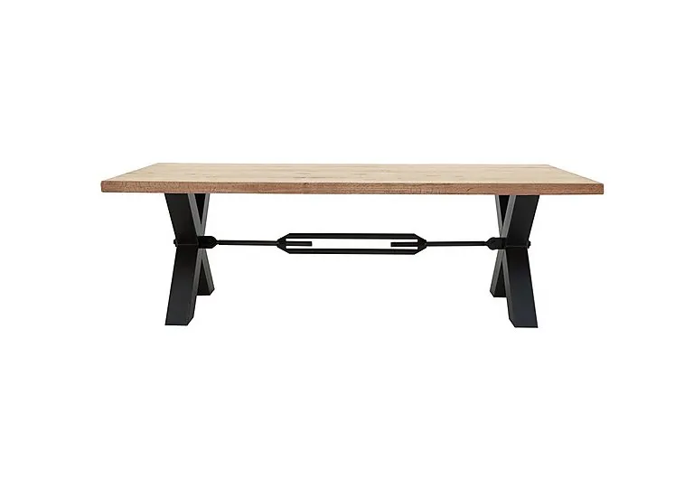 Terra Straight Edge Dining Table with Tension Bolt X-Leg - 180-cm - Sand Stone