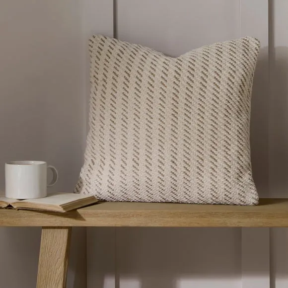 Jute Stripe Cotton Square Cushion Cover