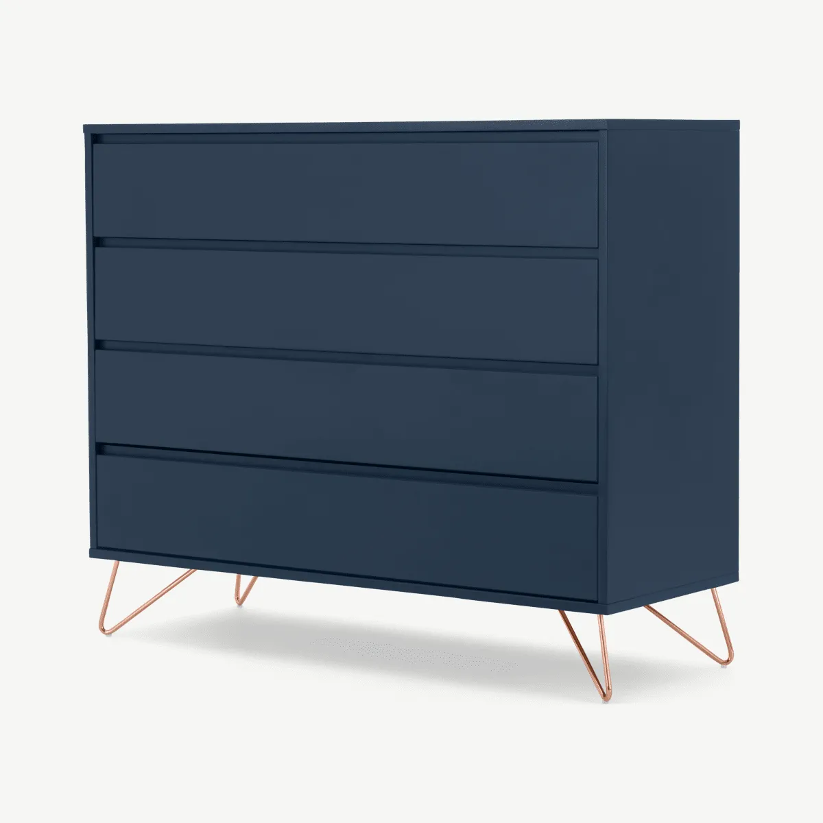 Elona Chest of Drawers, Dark Blue and Copper