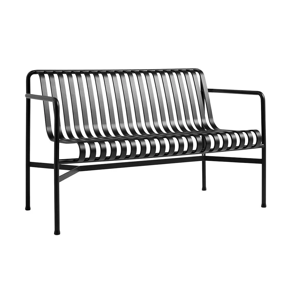 HAY Palissade Dining Armrest Bench Anthracite 3