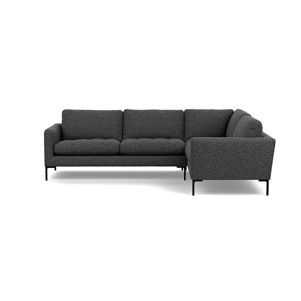 Heal's Eton Right Hand Facing Corner Sofa Brecon Charcoal Black Feet