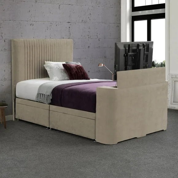 Sweet Dreams Gaia Vertical Pleated Side Lift Ottoman TV Bed 1